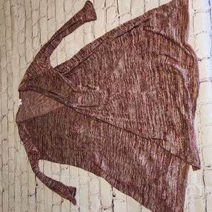 LuLaRoe Sarah long duster sweater in heathered maroon